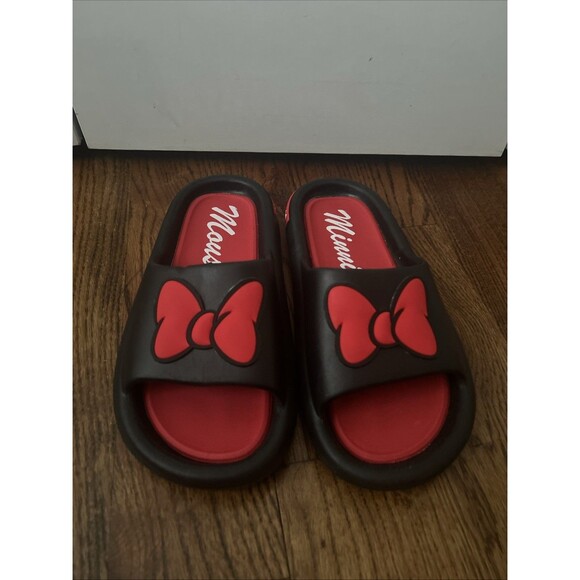 Disney Women Minnie Mouse Bow Comfort Slide Sandal Size 11 - Picture 2 of 7
